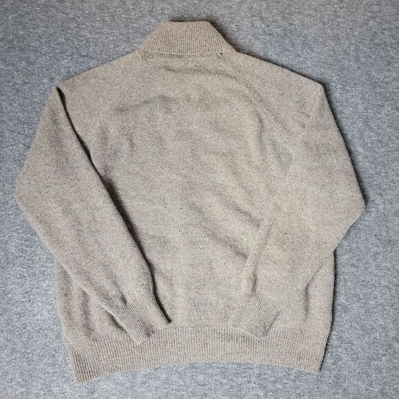 J. Crew Cardigan Womens Sweater Size L Brwn Lambswool Shawl Collar - Picture 2 of 10